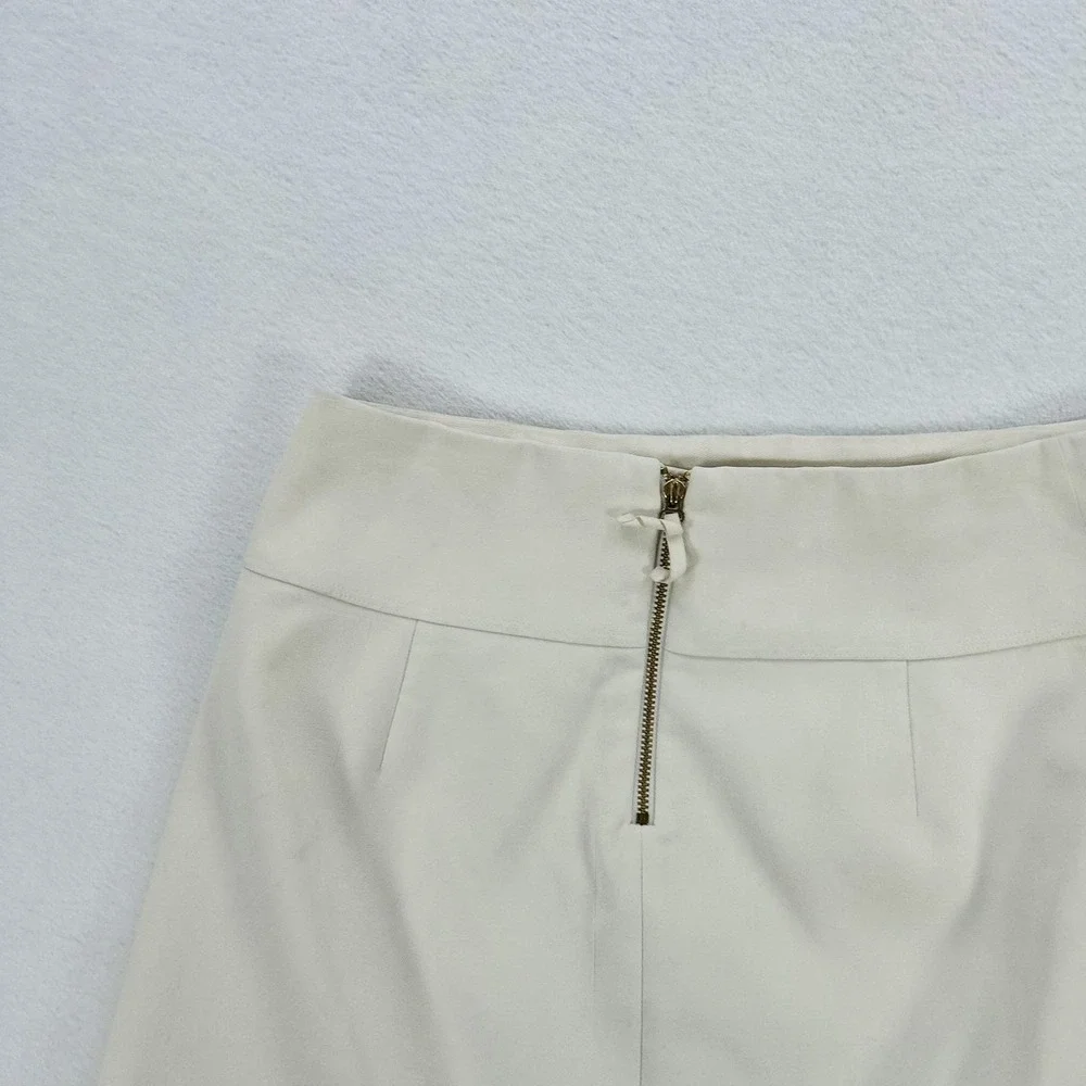 J.Crew Skort Womens 4P Petite White Mini Twill Wrap Front Exposed Zip Lined